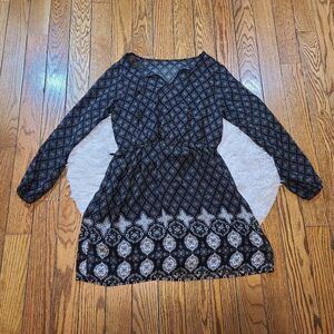 Mudd Women's Sheer Long Sleeve Blouse